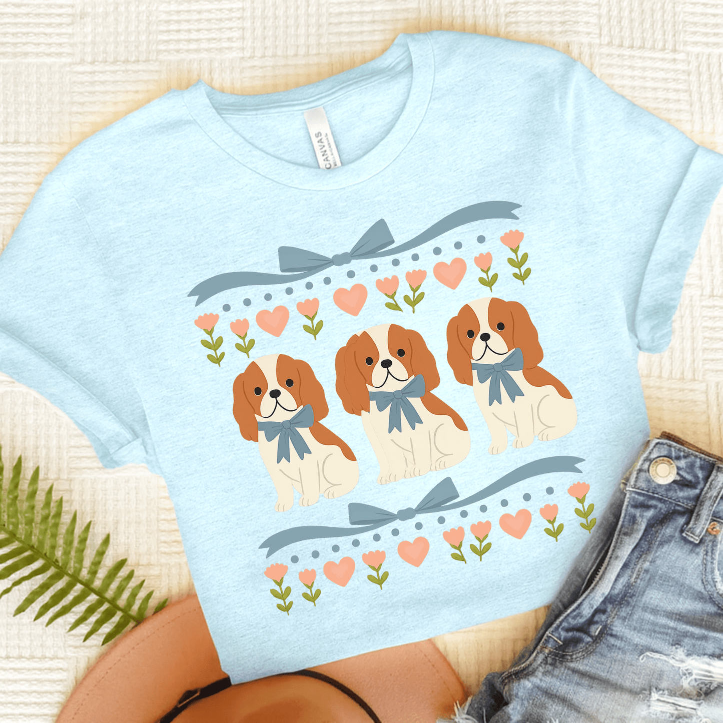 Printify T-Shirt Heather Ice Blue / S Blenheim Cavalier Grandma TShirt