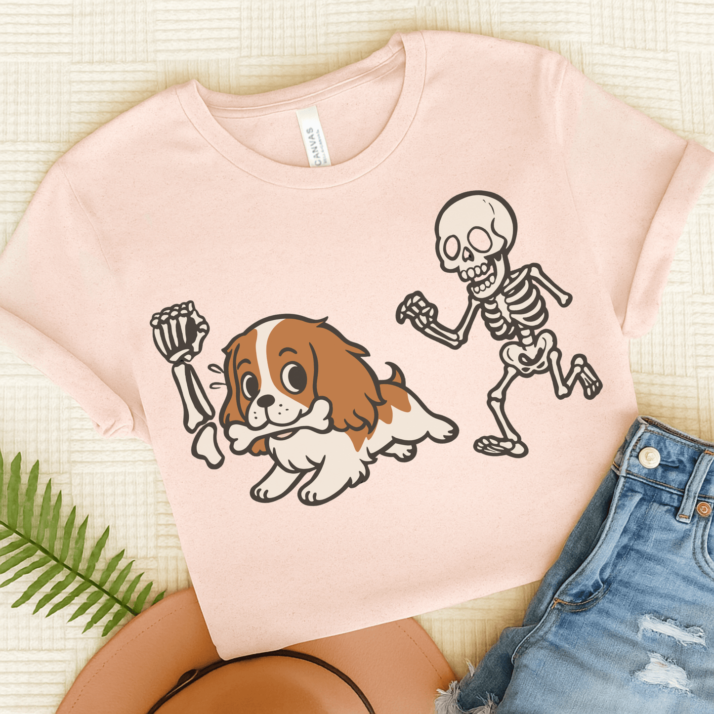 Blenheim Cavalier Grave Robber TShirt Soft Pink