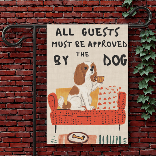 Personalized Cavalier Guests Approved by Dog Yard Flag 12'' × 18''