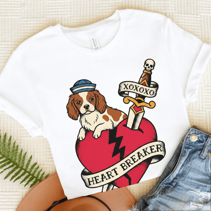 Personalized Cavalier Heart Tattoo Unisex TShirt White