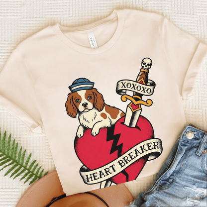 Personalized Cavalier Heart Tattoo Unisex TShirt Natural