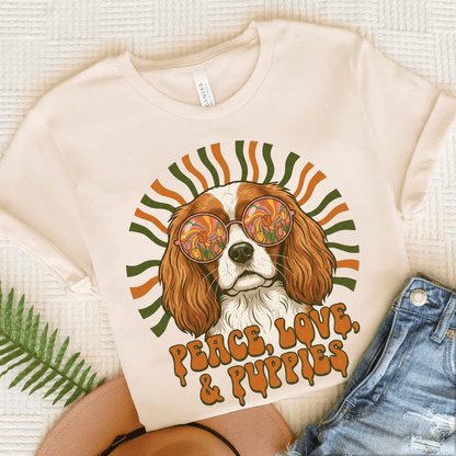 Personalized Cavalier Hippie Unisex TShirt Natural