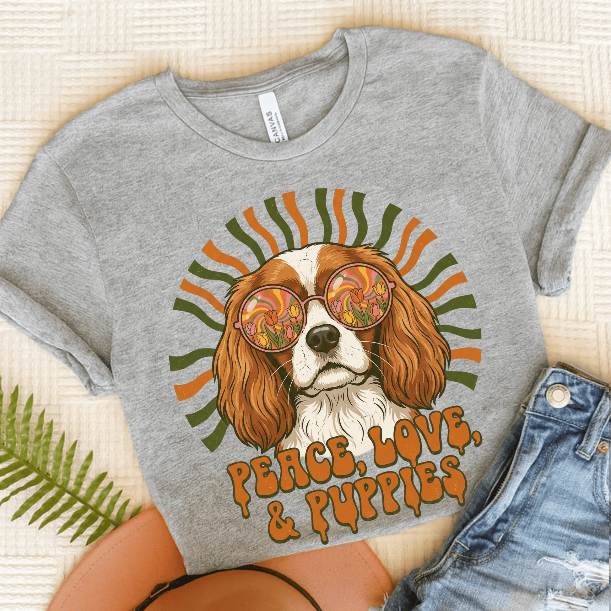 Personalized Cavalier Hippie Unisex TShirt Athletic Heather