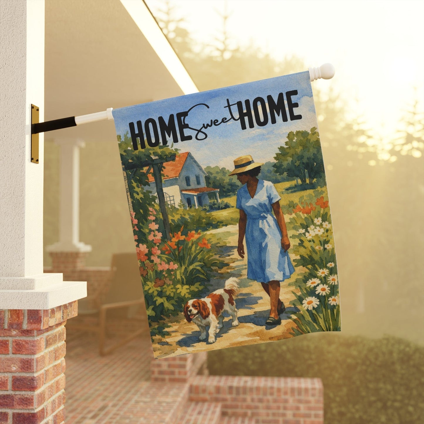 Personalized Cavalier Home Sweet Garden Flag