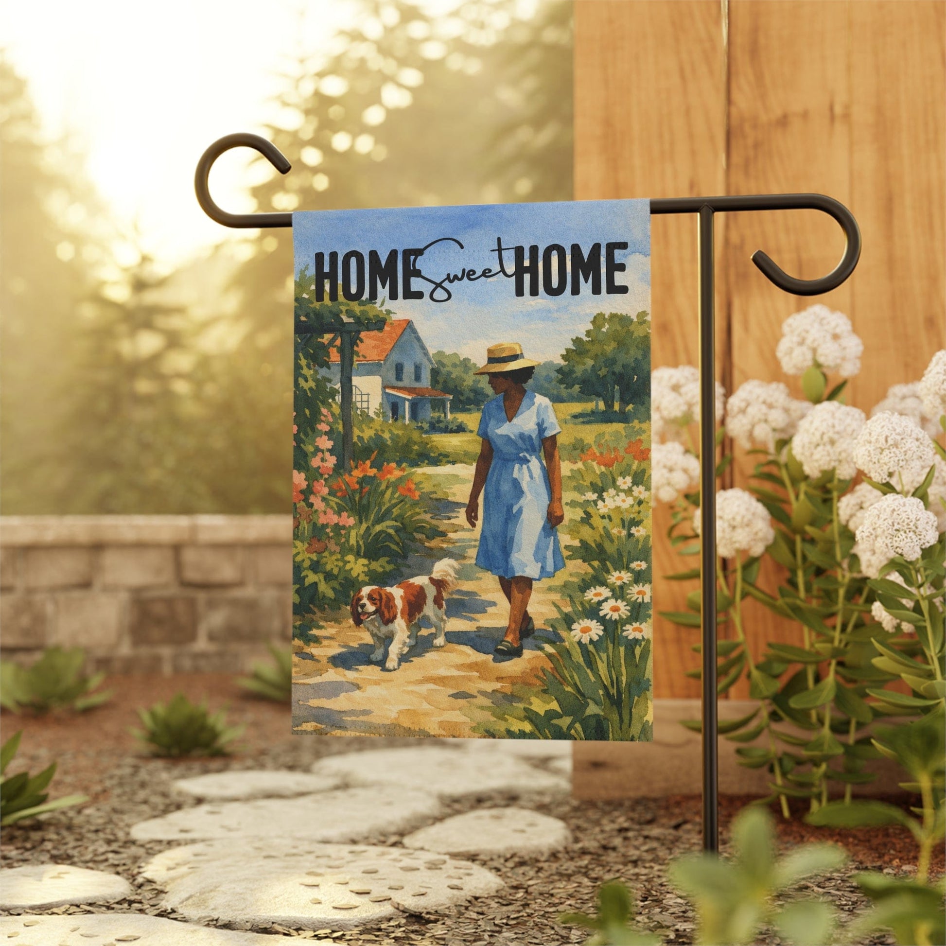 Personalized Cavalier Home Sweet Garden Flag