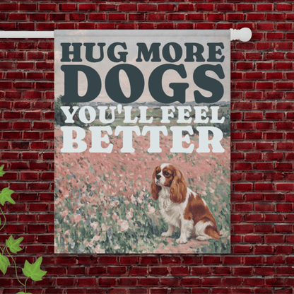 Personalized Cavalier Hug More Dogs Yard Flag 24.5'' × 32''