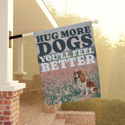 Personalized Cavalier Hug More Dogs Yard Flag
