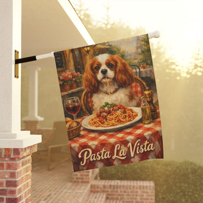 Personalized Cavalier Italy Pasta Garden Flag