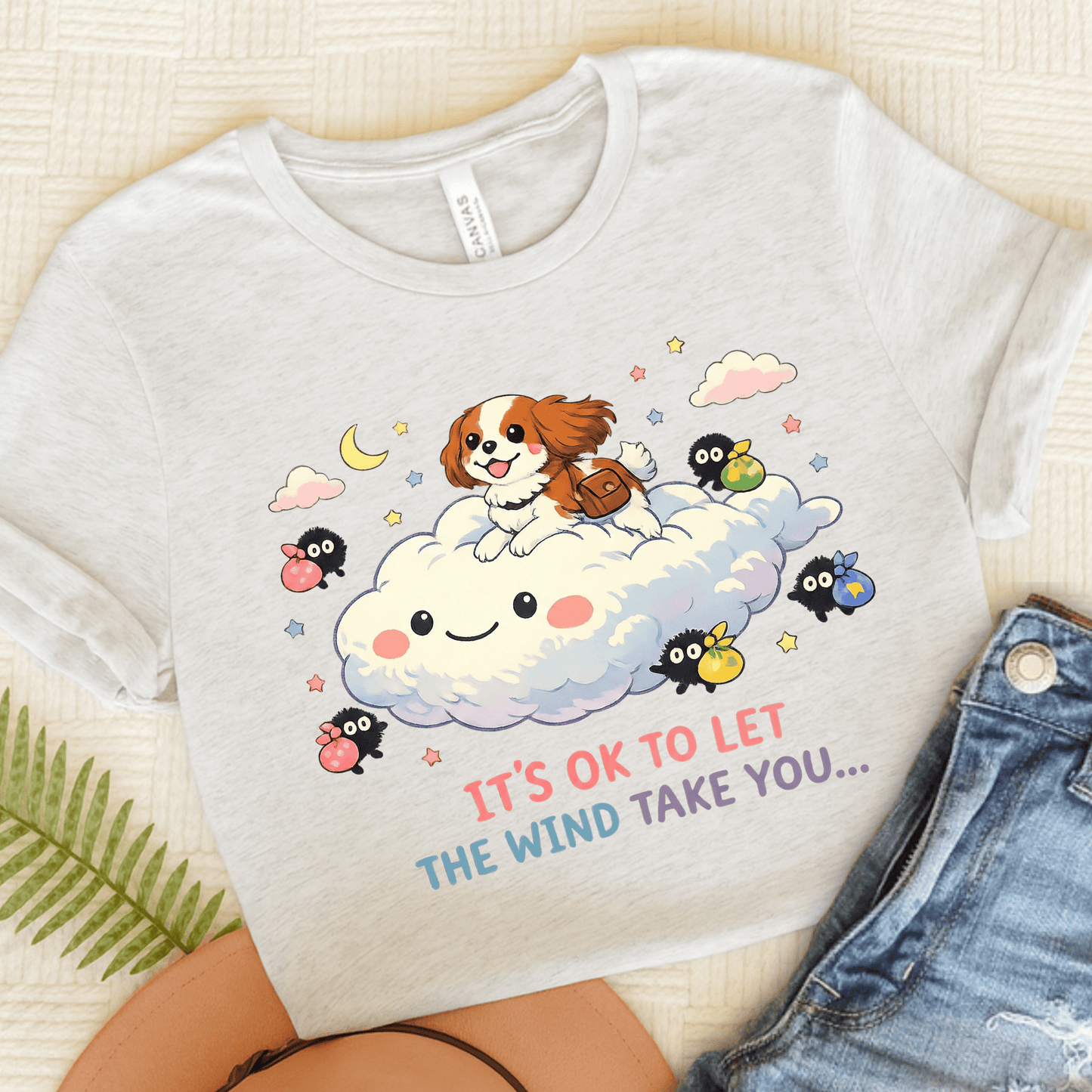 Personalized Cavalier Kawaii Travel Unisex TShirt Ash