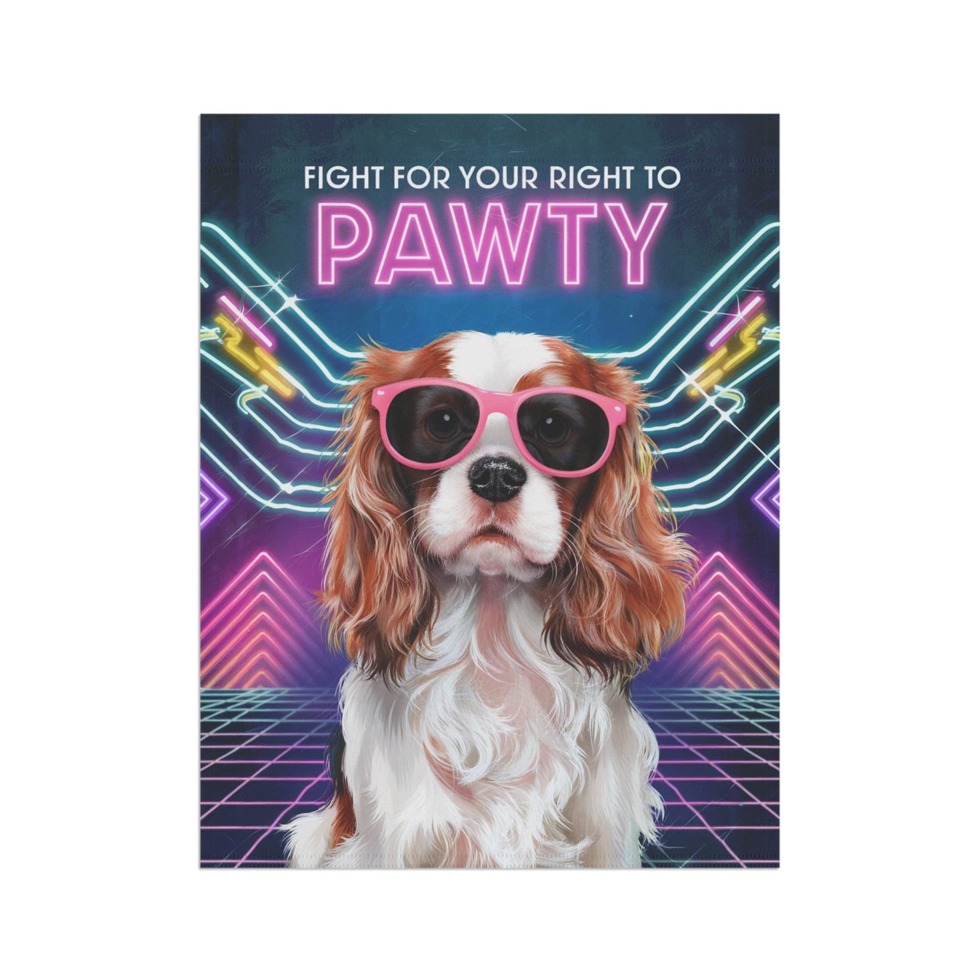 Printify Garden Flag Blenheim Cavalier King Charles 80s Party Garden Flag