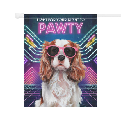 Printify Garden Flag Blenheim Cavalier King Charles 80s Party Garden Flag