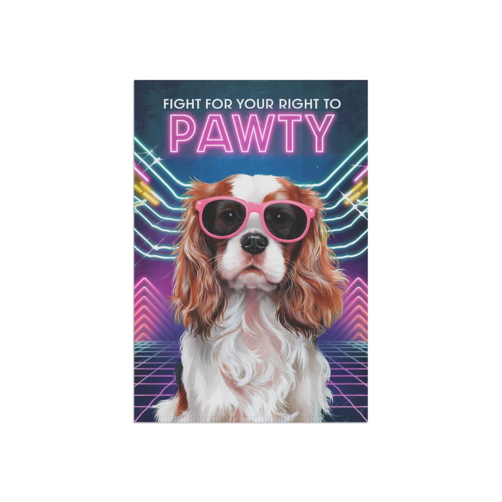 Printify Garden Flag Blenheim Cavalier King Charles 80s Party Garden Flag