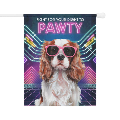 Printify Garden Flag Blenheim Cavalier King Charles 80s Party Garden Flag