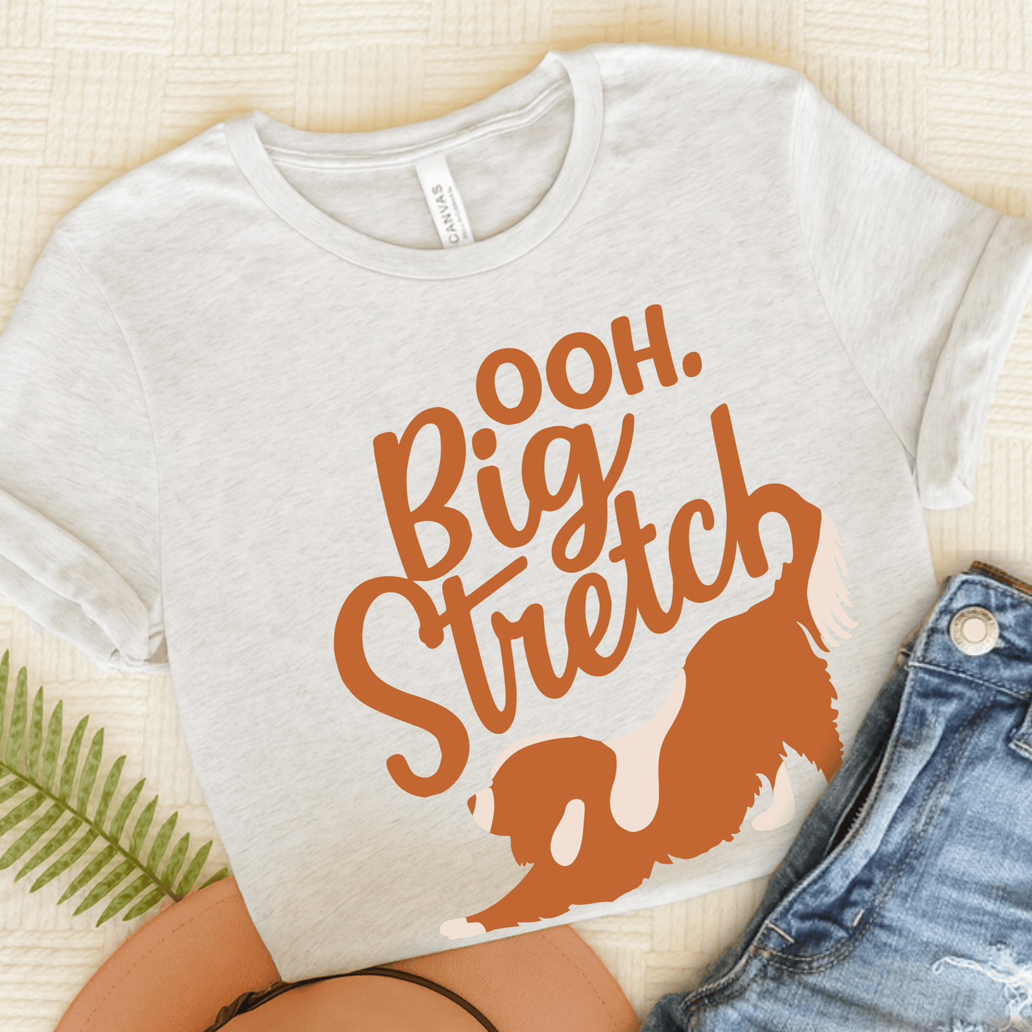 Personalized Cavalier Big Stretch TShirt Ash