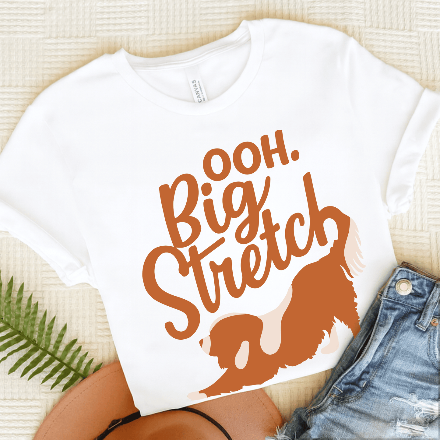 Personalized Cavalier Big Stretch TShirt White