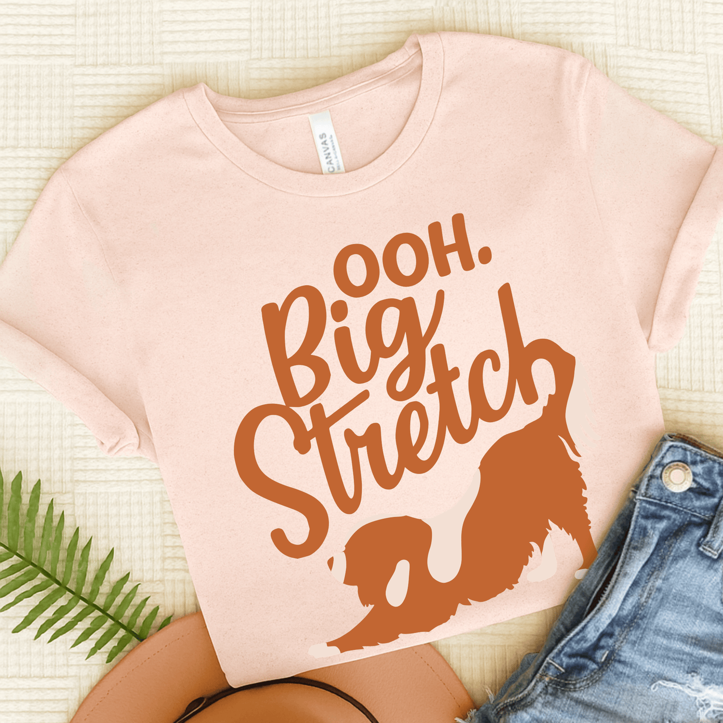 Personalized Cavalier Big Stretch TShirt Soft Pink