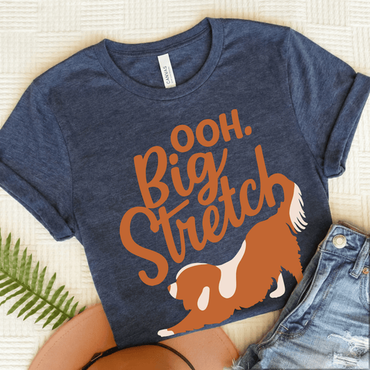 Personalized Cavalier Big Stretch TShirt Heather Navy