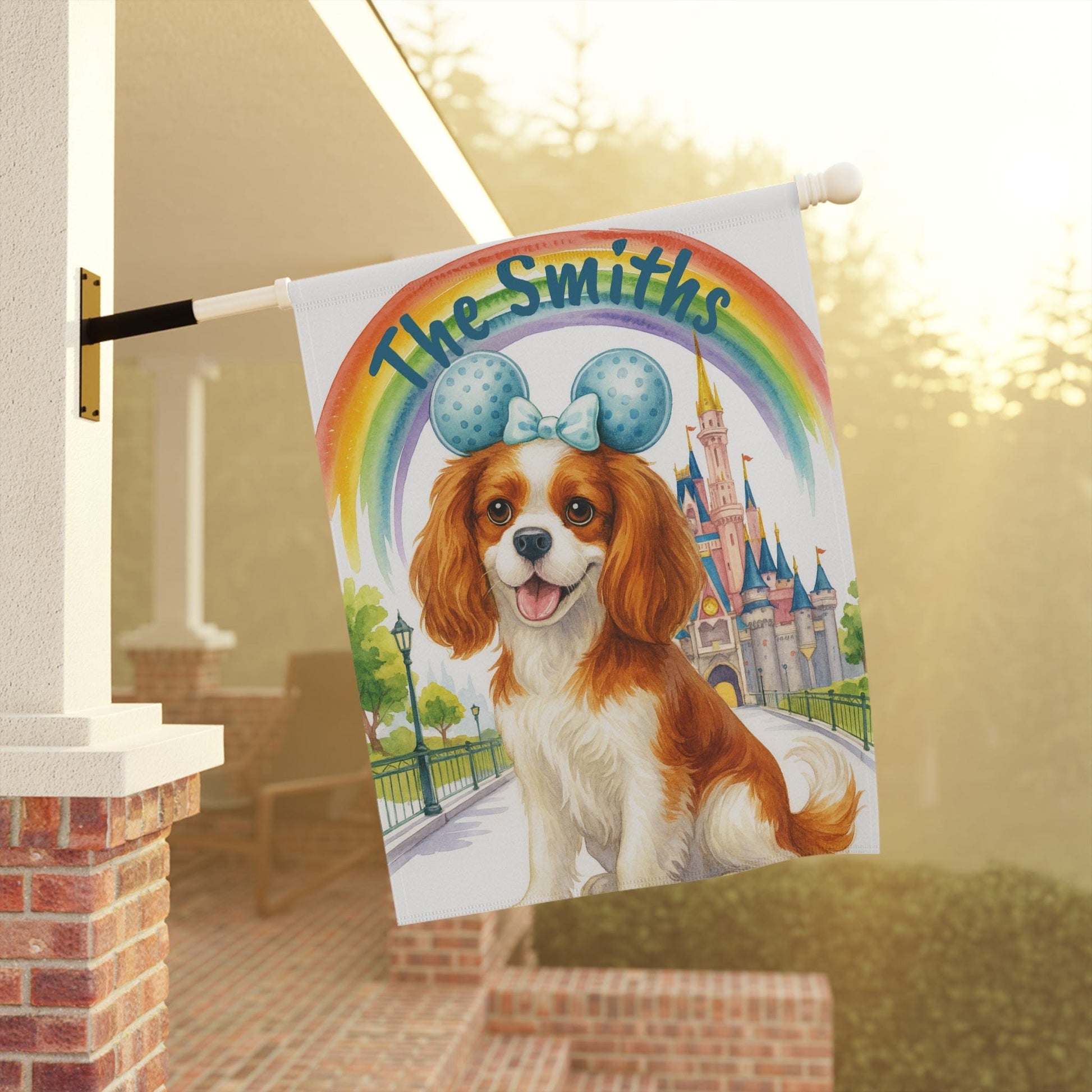 Printify Garden Flag Blenheim Cavalier King Charles Bulldog Magical Kingdom Garden Flag