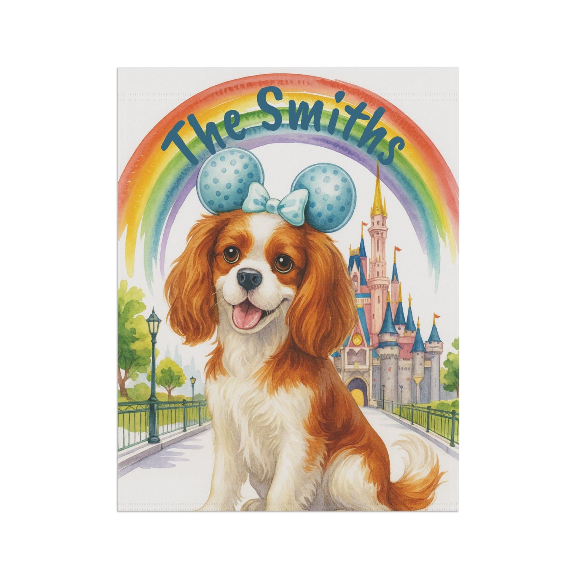 Printify Garden Flag Blenheim Cavalier King Charles Bulldog Magical Kingdom Garden Flag