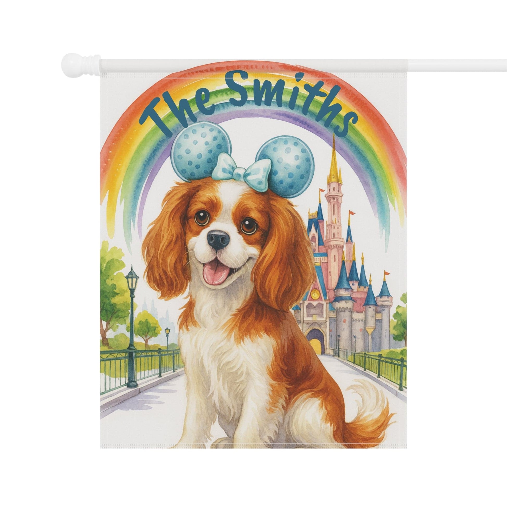 Printify Garden Flag Blenheim Cavalier King Charles Bulldog Magical Kingdom Garden Flag