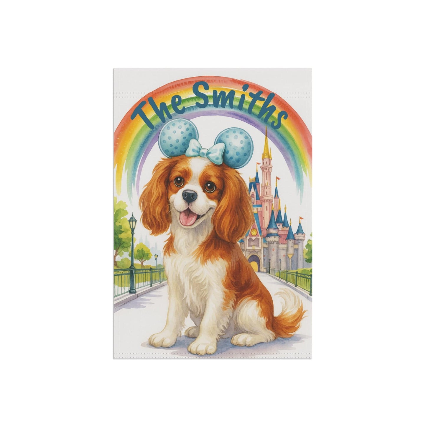 Printify Garden Flag Blenheim Cavalier King Charles Bulldog Magical Kingdom Garden Flag
