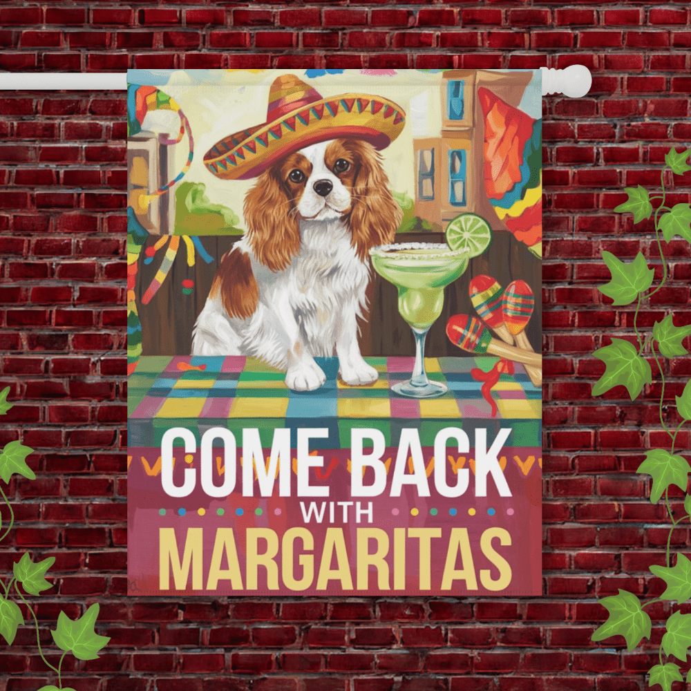 Printify Garden Flag 24.5'' × 32'' Blenheim Cavalier King Charles Cinco de Mayo Garden Flag
