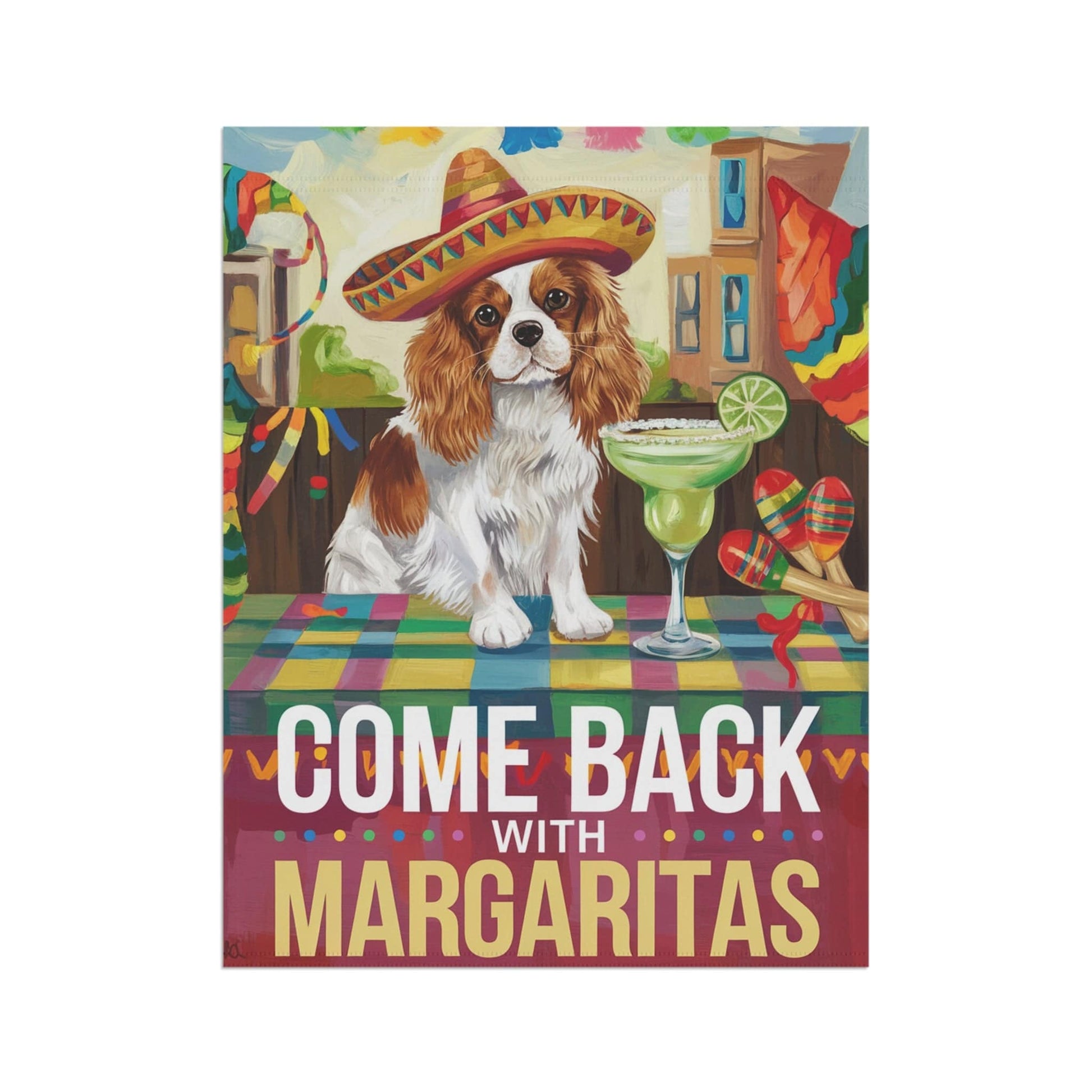 Printify Garden Flag Blenheim Cavalier King Charles Cinco de Mayo Garden Flag
