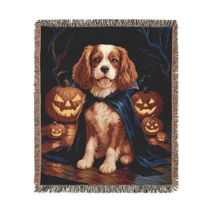 Printify Blanket Blenheim Cavalier King Charles Dog Halloween Woven Blanket