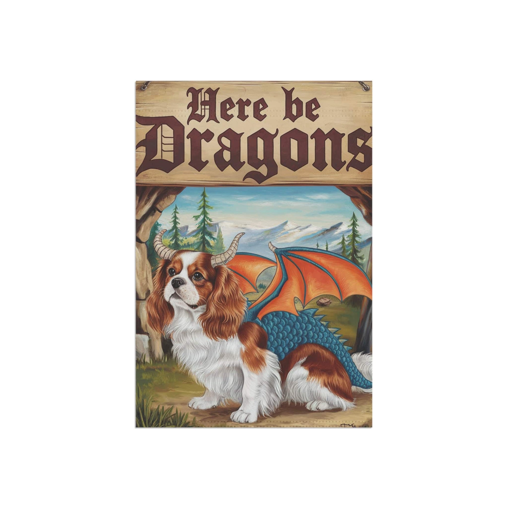 Printify Garden Flag Blenheim Cavalier King Charles Dragon Garden Flag