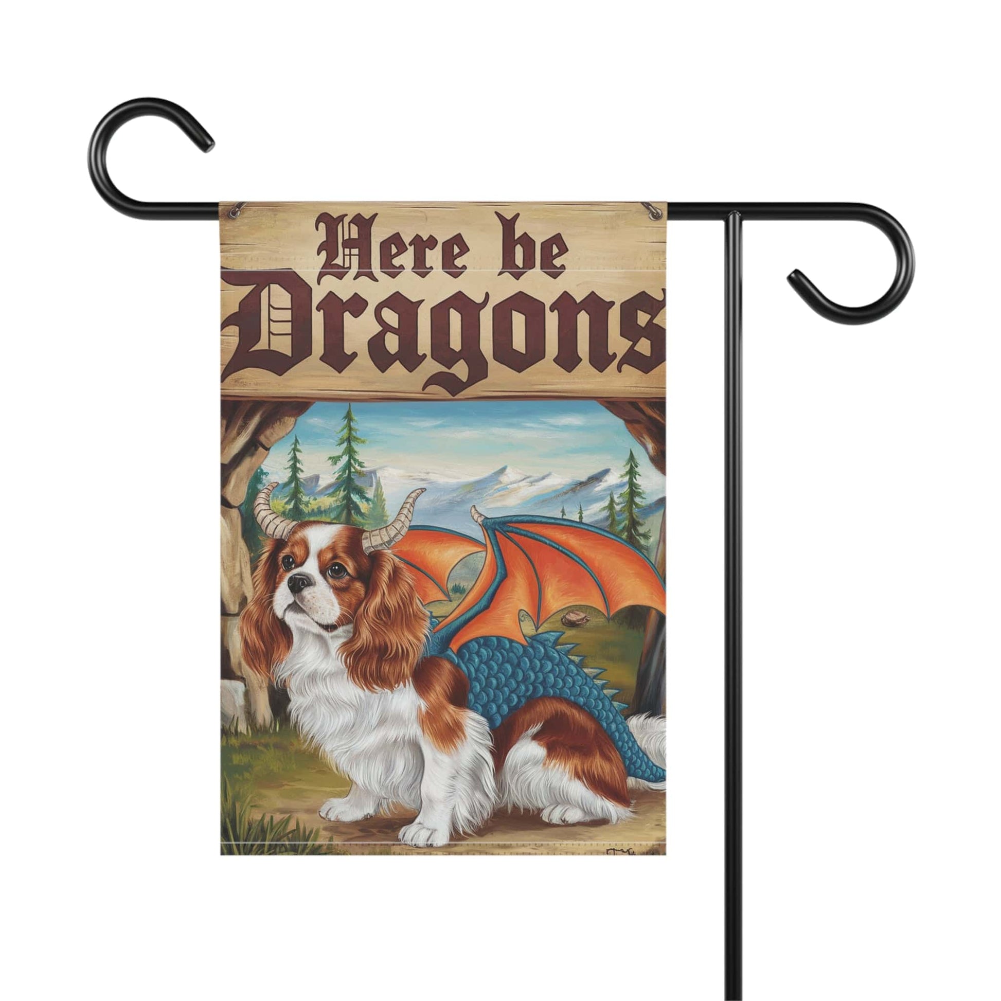 Printify Garden Flag Blenheim Cavalier King Charles Dragon Garden Flag