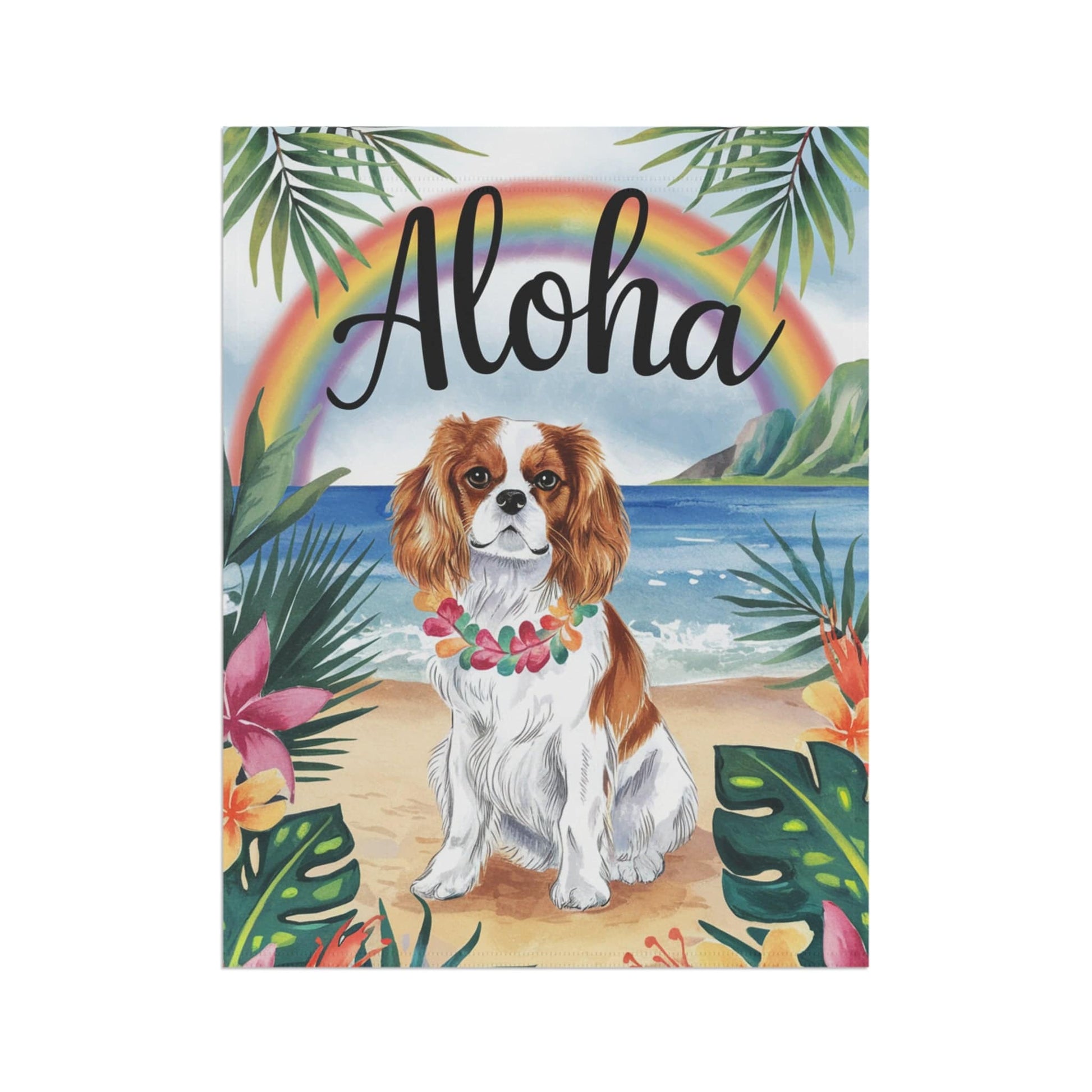 Printify Garden Flag Blenheim Cavalier King Charles Hawaii Garden Flag
