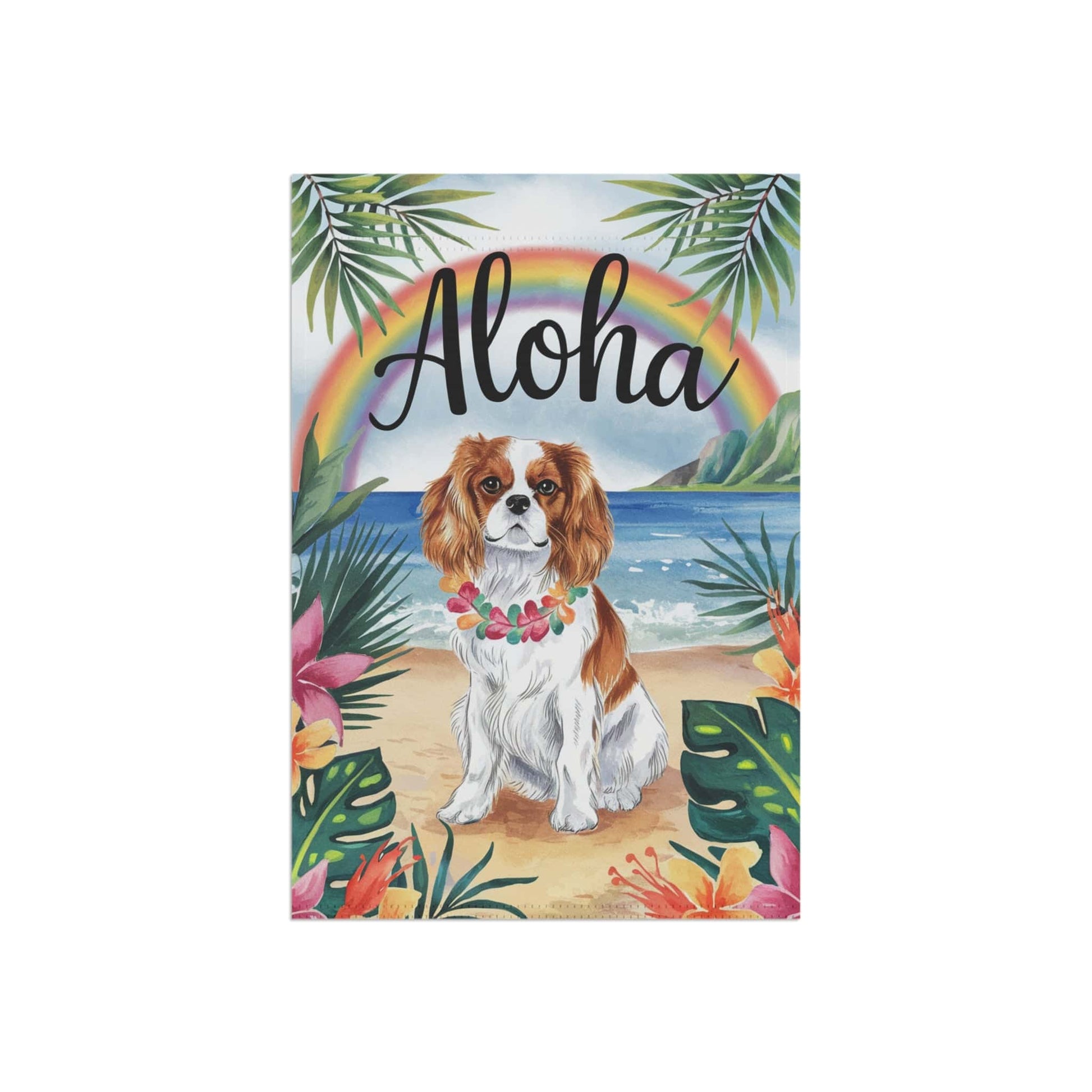 Printify Garden Flag Blenheim Cavalier King Charles Hawaii Garden Flag