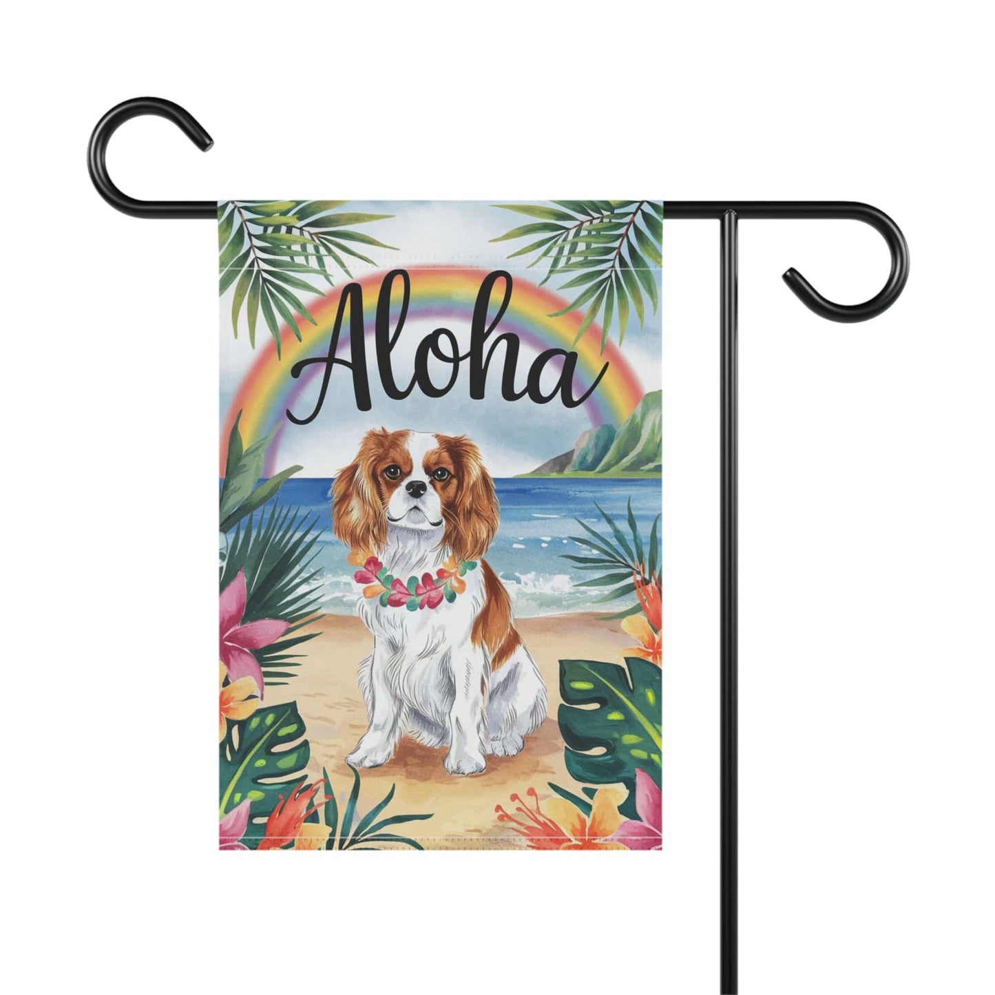 Printify Garden Flag Blenheim Cavalier King Charles Hawaii Garden Flag