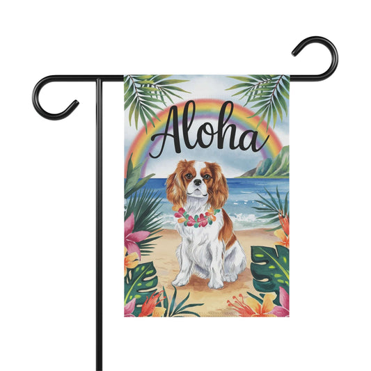 Printify Garden Flag Blenheim Cavalier King Charles Hawaii Garden Flag