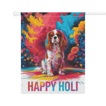 Printify Garden Flag Blenheim Cavalier King Charles Holi Festival Garden Flag