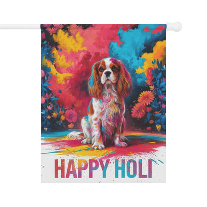 Printify Garden Flag Blenheim Cavalier King Charles Holi Festival Garden Flag