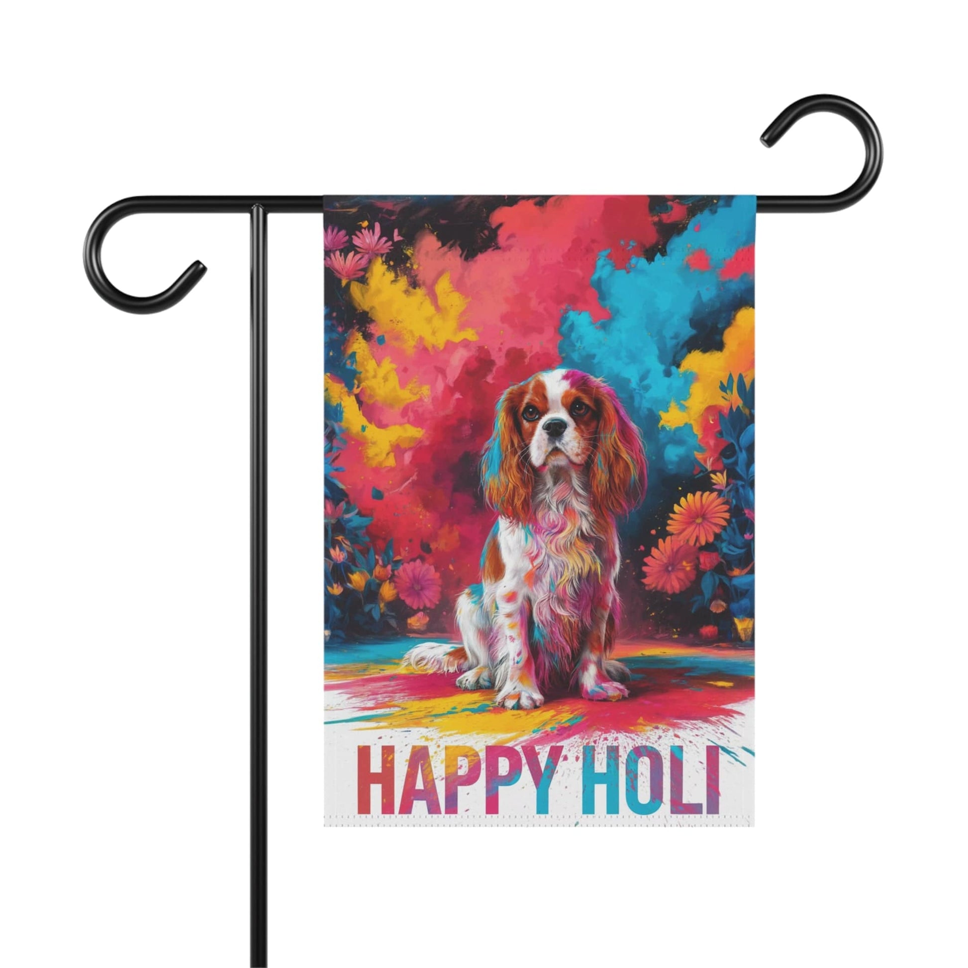 Printify Garden Flag Blenheim Cavalier King Charles Holi Festival Garden Flag