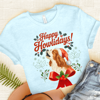 Printify T-Shirt Heather Ice Blue / S Blenheim Cavalier King Charles Howlidays TShirt
