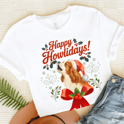 Printify T-Shirt White / S Blenheim Cavalier King Charles Howlidays TShirt