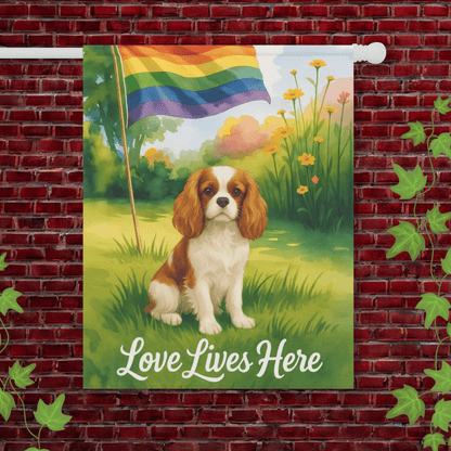 Printify Garden Flag 24.5'' × 32'' Blenheim Cavalier King Charles LGBTQ+ Garden Flag