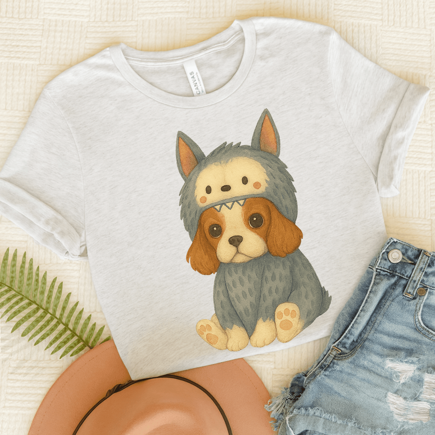 Printify T-Shirt Ash / S Blenheim Cavalier King Charles Little Monster TShirt