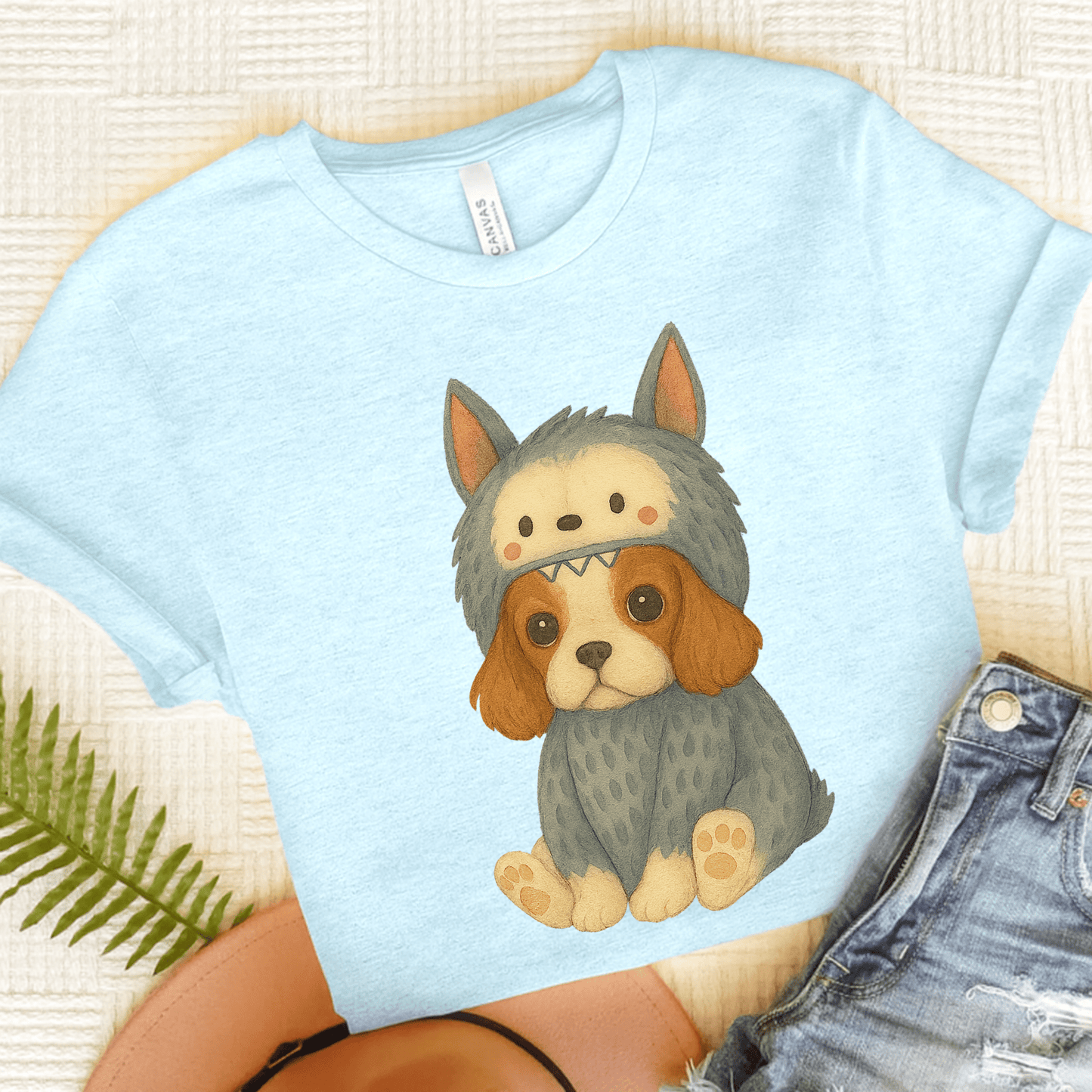 Printify T-Shirt Heather Ice Blue / S Blenheim Cavalier King Charles Little Monster TShirt