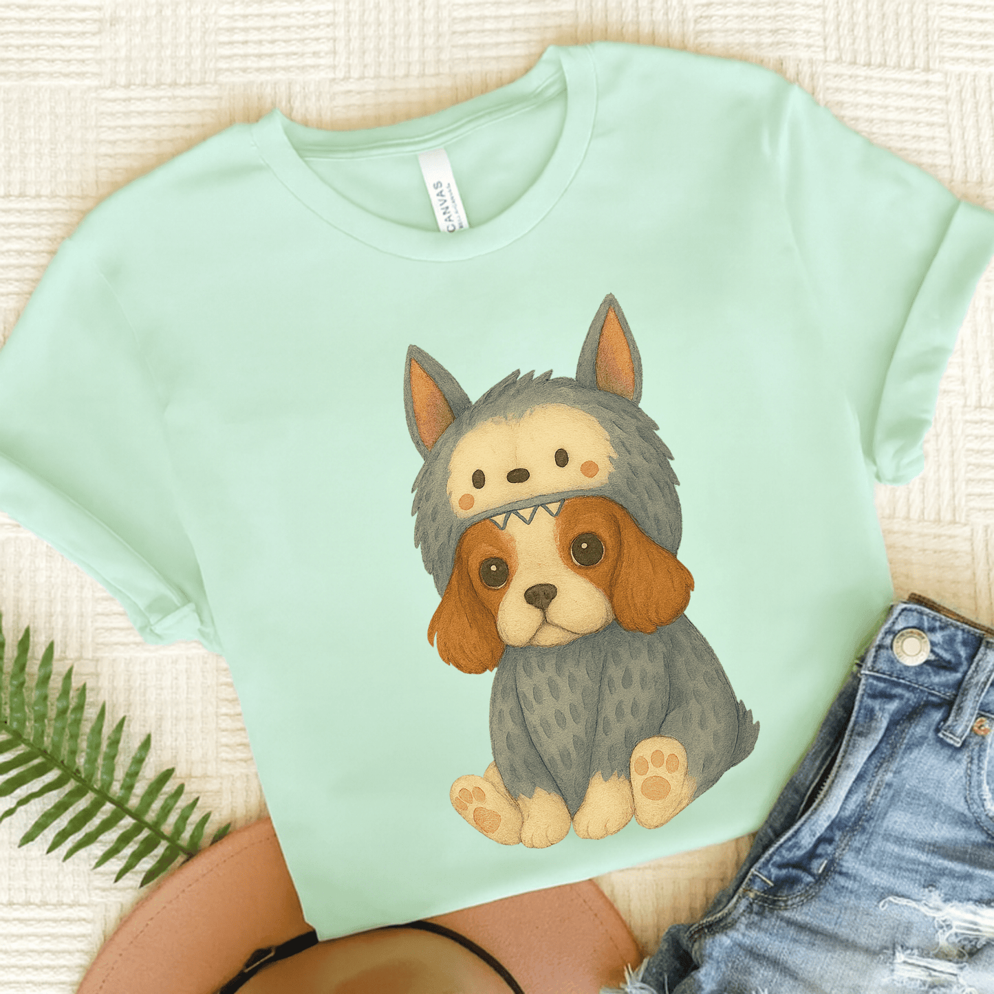 Printify T-Shirt Heather Mint / S Blenheim Cavalier King Charles Little Monster TShirt