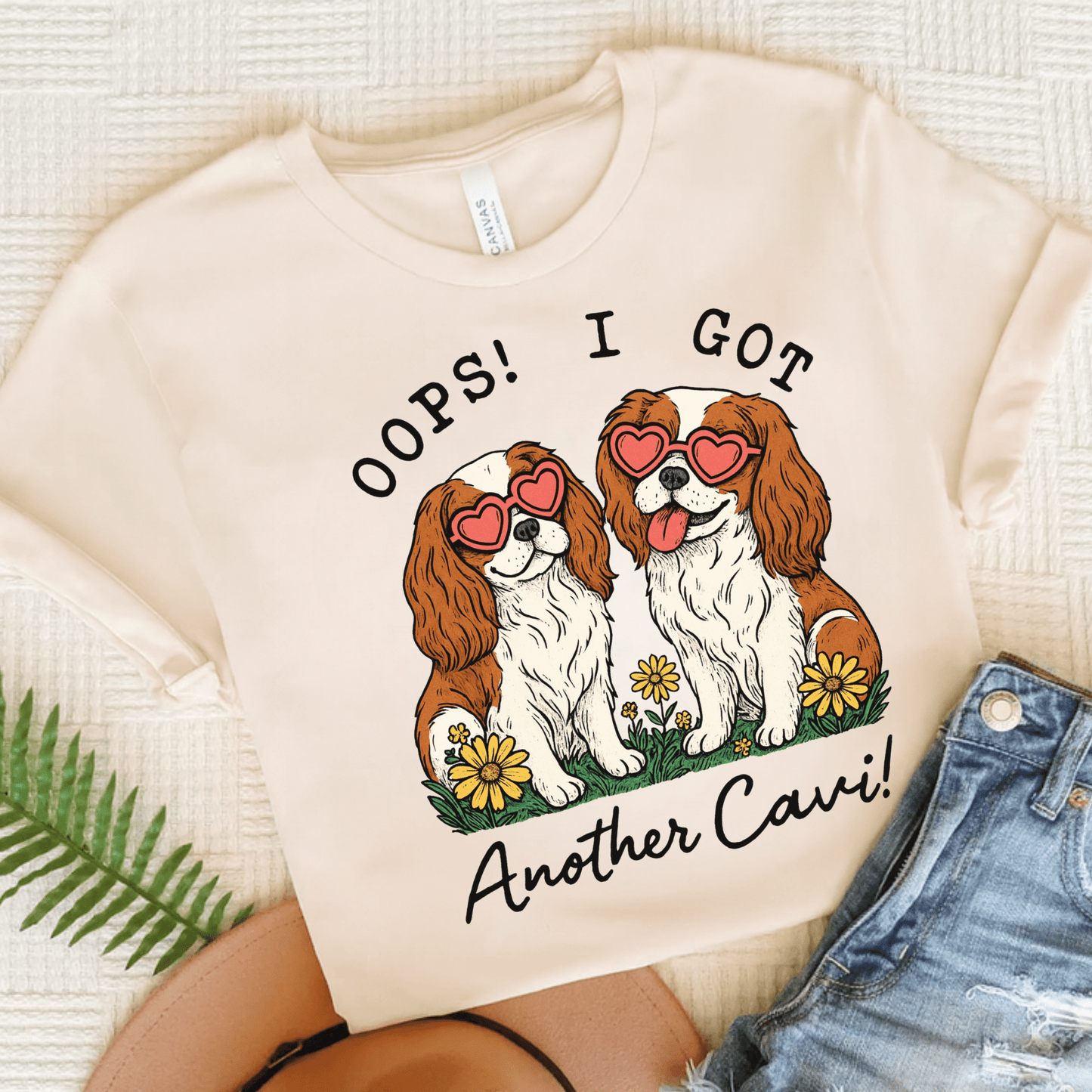 Printify T-Shirt Natural / S Blenheim Cavalier King Charles Oops TShirt