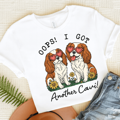 Printify T-Shirt White / S Blenheim Cavalier King Charles Oops TShirt