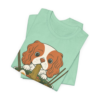 Printify T-Shirt Blenheim Cavalier King Charles Ramen TShirt