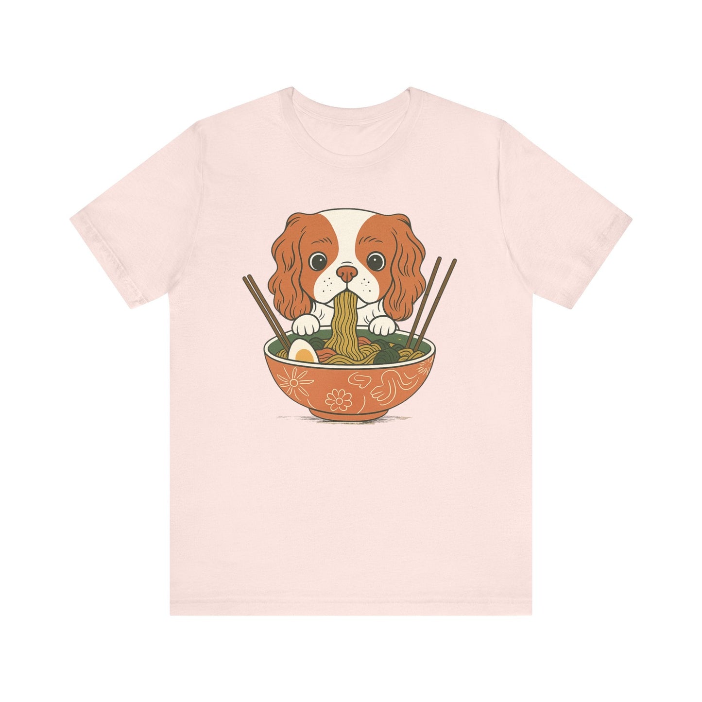 Printify T-Shirt Blenheim Cavalier King Charles Ramen TShirt