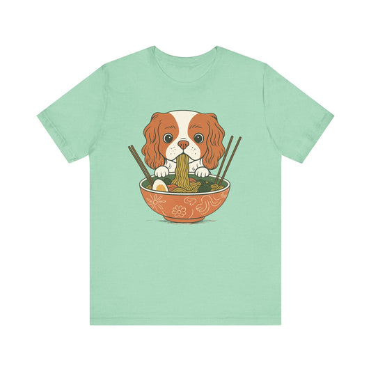 Printify T-Shirt Blenheim Cavalier King Charles Ramen TShirt