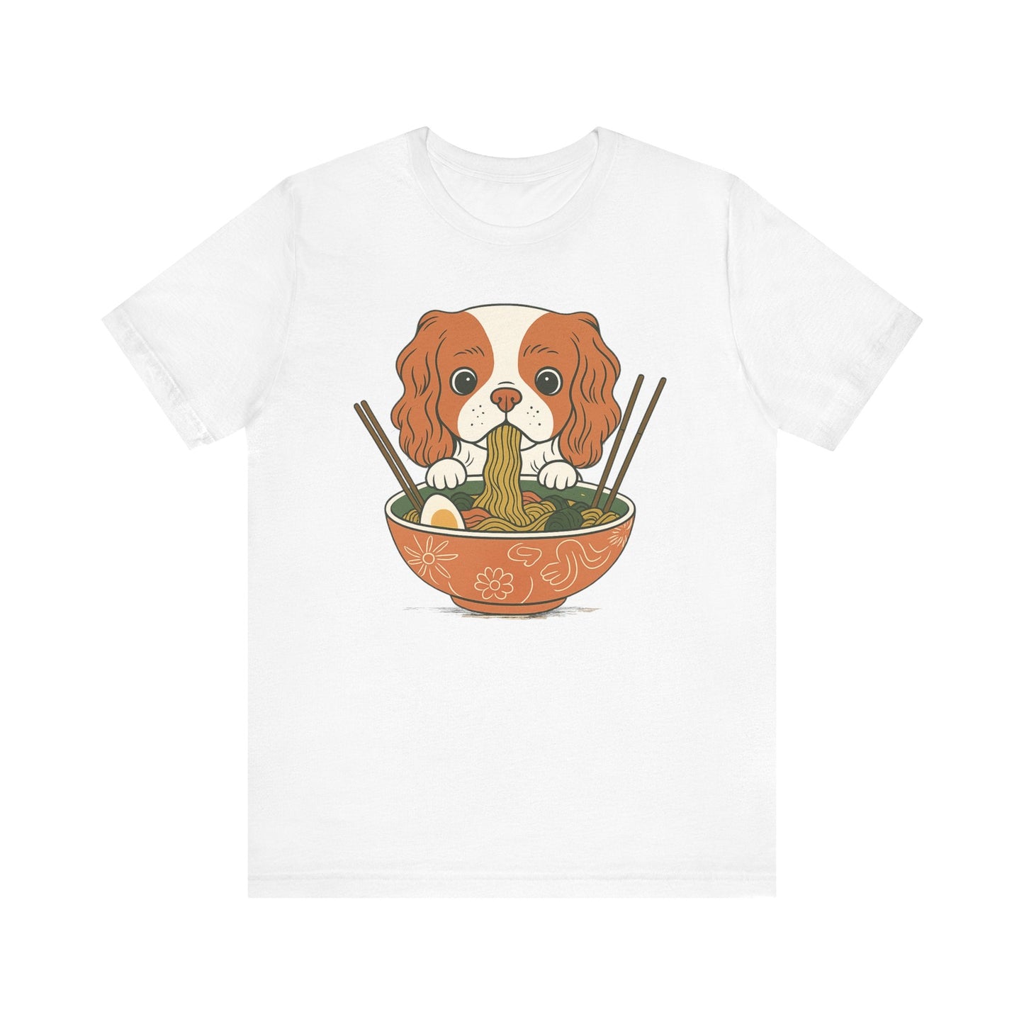 Printify T-Shirt Blenheim Cavalier King Charles Ramen TShirt