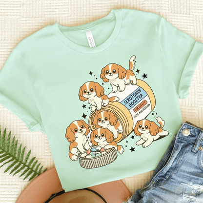 Blenheim Cavalier King Charles Serotonin Tee Heather Mint